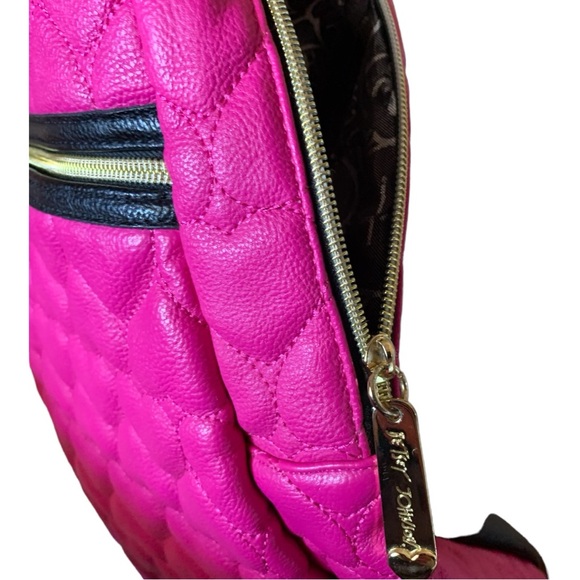 Betsey Johnson Large Backpack | Black & Fuchsia | 18” x 15” main image 5